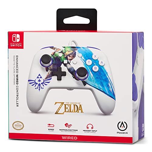 PowerA Enhanced Nintendo Switch and Switch 2 Wired Controller - Master Sword Attack Zelda Link, Officially licensed - color: Master Sword Attack