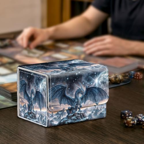 Card Deck Box for MTG Trading Cards with Magnetic Closure,Premium Card Storage Box Case Cover for TCG CCG Magic Cards,Blue Dragon - color: Blue Dragon