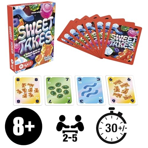 Hasbro Gaming Sweet Takes Game | Candy Themed Family Card Game for Kids, Teens, and Adults | 2 to 5 Players | 30 Mins. | Fun Summer Activities | Vacation Travel Essentials | Ages 8+