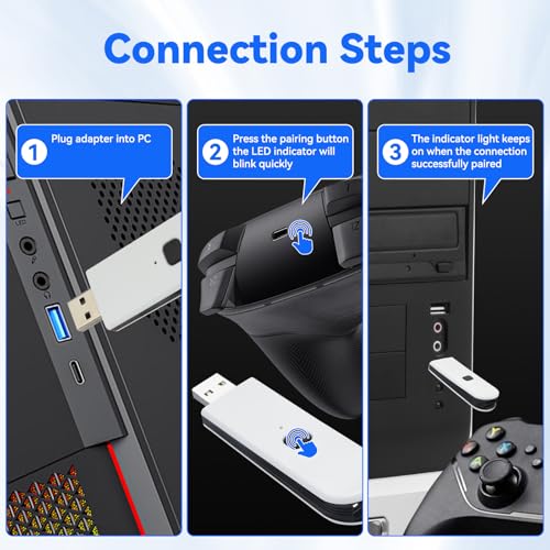 ELUTENG USB Wireless Adapter for PS5 & Xbox Plug and Play Wireless Controller Converter Dongle Bluetooth Controller USB Adapter Compatible with PS5/PS3/PS4/SWITCH PRO/Xbox ONE/Slim - color: White