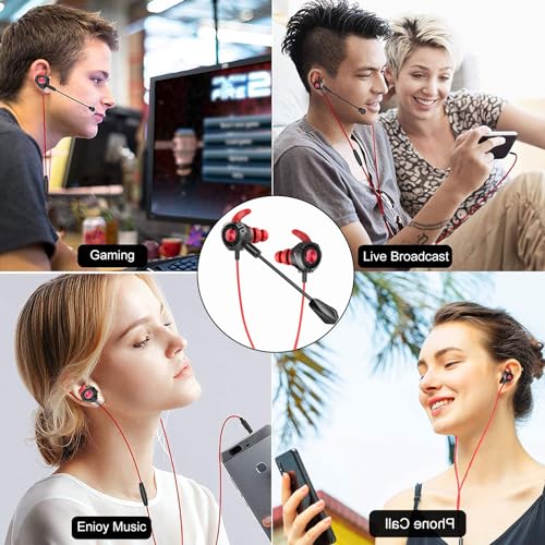 Gaming Headset with Microphone Wired Gaming Earbuds PC for PS4 PS5 One PlayStation 5 Games Mobile Phone,Detachable Stereo Bass Earphones Noise Cancelling Gaming Headphones with Mic Black - style: Style-03