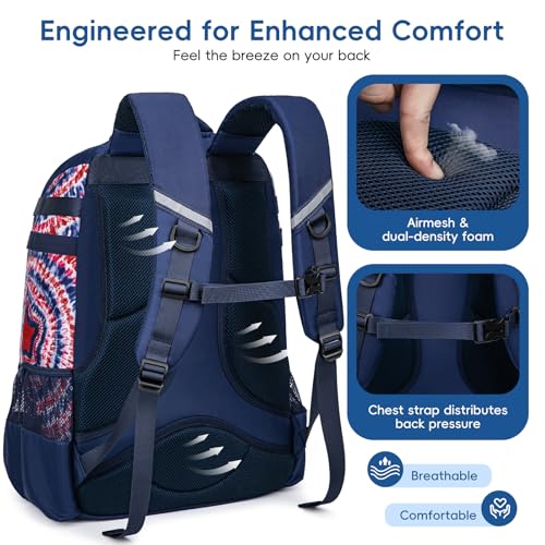 KAVIGOR Baseball Bag for Youth | Softball Backpack 50L Large Capacity with Shoe Compartment and 4 Bat Holders | Nova Flare Series - color: Blue