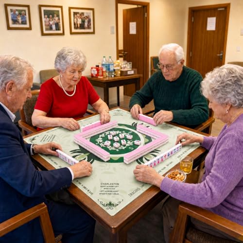 1.2-inch Premium Pink American Mahjong Tile Set. Made of Durable and Sturdy Melamine. Perfect for Multiplayer Games, on-the-go Gaming, and Playing with Family and Friends.(Pink) - color: Pink