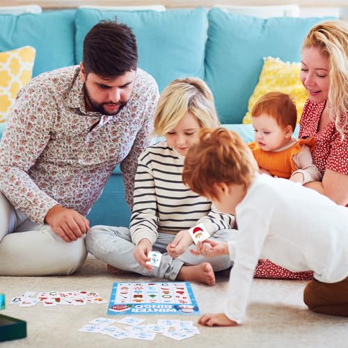 Blosssound 24 Players Christmas Bingo Games Christmas Snowman Bingo Cards Winter Holiday Party Games Xmas Party Favors Supplies for Family Large Group Classroom Indoor Home Activities - style: Christmas Snowman