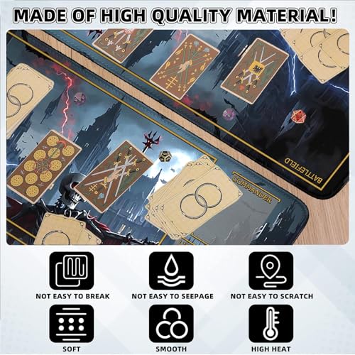 MTG Playmat Stitched Edges, MTG Mat with Zones 24 x 14 inches for MTG DTCG CCG RPG Trading Card Inked Skull Playmats Smooth Rubber Surface Battle Game - color: Pattern10