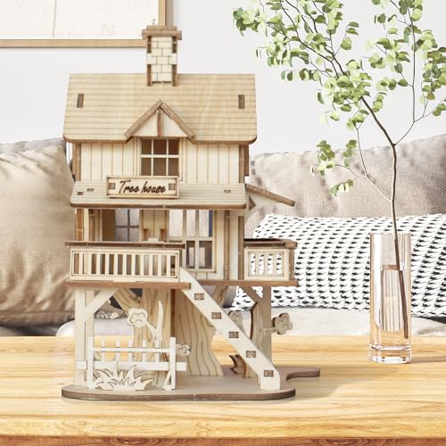 3D Wooden Puzzle for Adults, Creative Treehouse Design Model Kit | Creative Assembly Model Building Kits to Build for Adults, DIY Assembly Puzzle for Christmas,Teens Men 14+, STEM Project - style: Treehouse