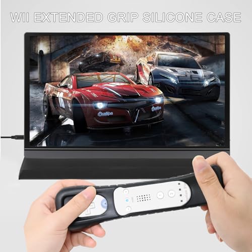 yueton 2pcs Black and White Replacement Extended Silicone Protective Skin Case Cover for Nintendo Wii Motion Plus Remote Controller