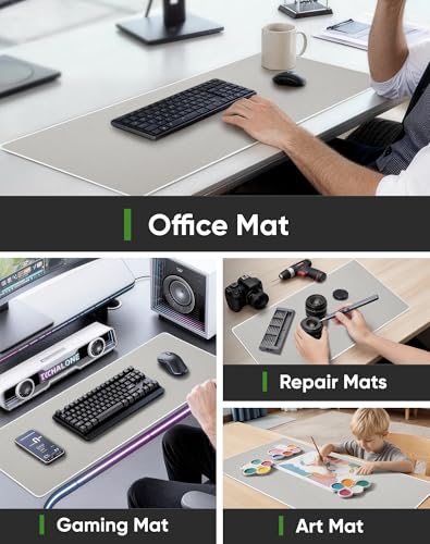 ALOANES Non-Slip Extended Mouse Pad Office&Home Desk Mat Stitched Edge | Beige Waterproof Jacquard Mousepad for Keyboard, Computer Gaming 31.5"x11.81"x0.12" - color: Beige, size: 31.5L x 11.8W inches