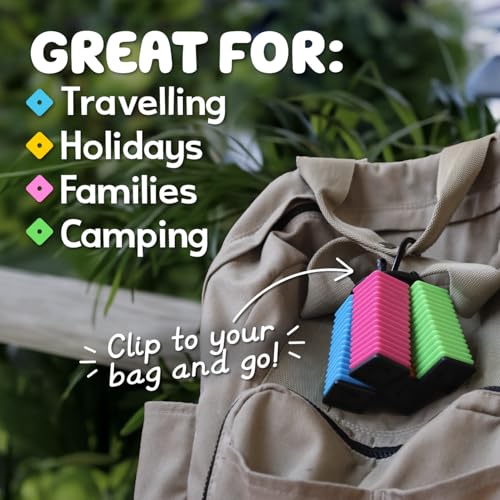 Ultimate Family Travel Games Bundle | Cards vs Gravity Stacking & Balancing Card Game + OK Play Travel Tile Game | Waterproof & Indestructible | Kids & Adults | 2-4 Players | Holidays & Game Nights