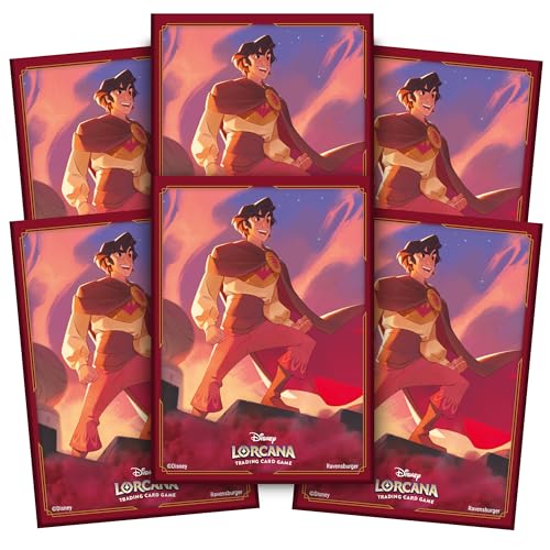 Ravensburger Disney Lorcana TCG Card Sleeves Featuring Aladdin – Heroic Outlaw by Nicholas Kole | 65 Protective Sleeves for TCG Decks | Ages 8+