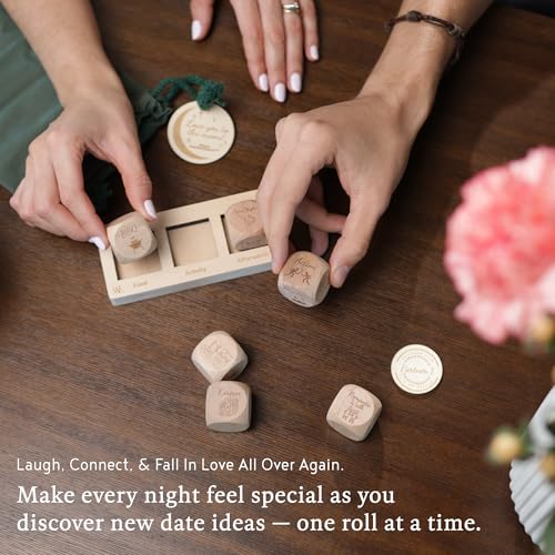 Deluxe Date Night Dice Game – 6 Dice, Decision Coin, Game Board & Carry Bag – Couples Gift for Newlyweds, Anniversary, Wedding, Bachelorette, Bridal Shower, Valentine's Day – Wife, Husband, Girlfriend - style: Deluxe Set