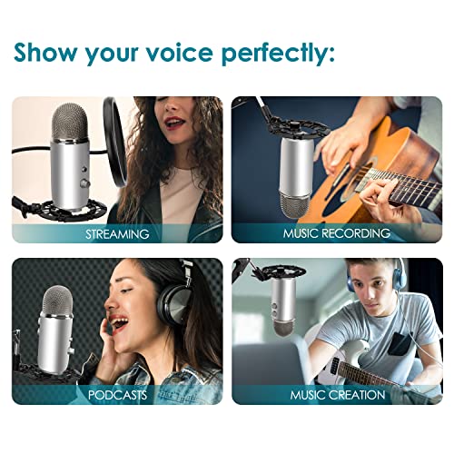 Blue Yeti Shock Mount, Alloy Shockmount Reduces Vibration Noise Matching Mic Boom Arm, Compatible for Blue Yeti and Yeti Pro Microphone by YOUSHARES - color: Shock Mount