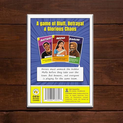 Filmy Mafia β Bollywood Themed Social Deduction Party Game | Fun Board Game for Families, Friends & Adults | 6β40 Players