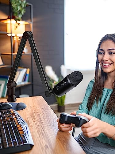 Blue Yeti Microphone Boom Arm - Upgraded Heavy Duty Boom Arm, Hidden Cable Management, Stable Desk Clamp, Blue Yeti Mic Stand Compatible with Yeti Microphone, HyperX QuadCast, Shure SM7B - color: Upgraded Large Blue Yeti Boom Arm
