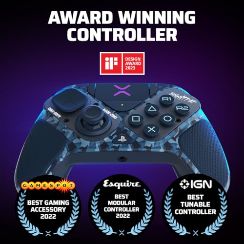 PDP Victrix Pro BFG Wireless Controller for PS4/PS5/PC, Sony 3D Audio, Modular Back Buttons/Clutch Triggers/Joystick, Call of Duty Midnight Mask - color: COD Camo Blue