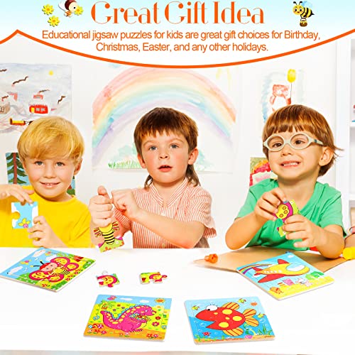 Yunsailing 40 Pack Wooden Puzzles for Kids Ages 3-5, Animals Jigsaw Puzzles for Toddlers Age 2-8, Preschool Educational and Learning Toys Gifts for Kids Children Birthday Party