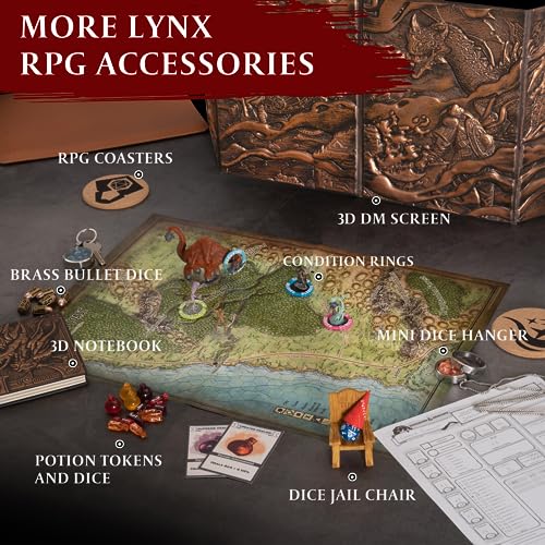 DND DM Screen 5e - D&D Dungeon Master Screen 3D Faux Leather with Customizable Inserts - Dungeons & Dragons GM / Game Master Accessories Gift for Man or Woman. Hide Dice Rolls, Maps & Books (Bronze). - color: Bronze