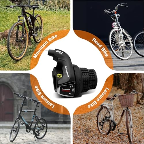 SL-RS35 6 Speed Right Bike Shifter for Mountain Road Folding Bike | 7 speed bike shifter. Durable, ergonomic design. Compatible with mountain, road, folding bikes. Easy install. - color: SL-RS35-6R