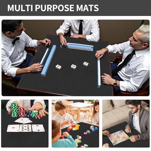 Square Large Tabletop Game Playmat,Used for Playing Poker,Mahjong,Playing Cards,and Role-Playing Games, with Thick Seam Edge,Waterproof,and Anti Slip(80 * 80cm*2mm) Black - color: 80*80*0.2cmBlack, size: 80*80*0.2cm