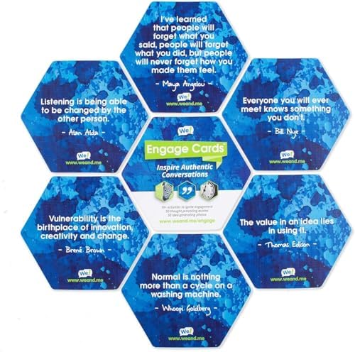 We! Engage Cards - Conversation Cards to Build Trust & Connection - 56 Inspiring Pieces with Quotes, Photos, & Activities - Ideal for Office Meetings, Ice Breakers, and Educational Team Building - color: We! Engage Cards