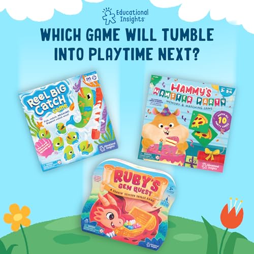 Educational Insights Tumbleblobs - Toddler Board Games for 3 Year Olds, Strategy Board Games for Kids, Color-Matching and Counting Preschool Game, Skill-Building Turn-Taking Game, 1-2 Players