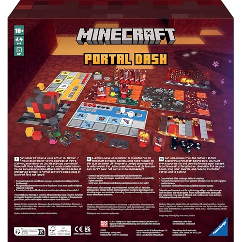 Ravensburger Minecraft: Portal Dash - Engaging Family Board Game for Kids and Adults | Adventure-Packed Gameplay | Ideal Gift for Minecraft Enthusiasts | Suitable for Age 10 and Above