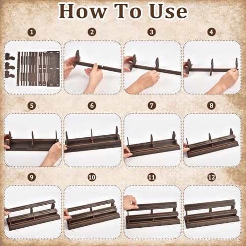 UNICRAFTALE 3-Tier Board Games Card Holder Dark Brown Games Cards Playing Holder Cards Display Riser Stands Composite Board Game Card Holders for All Boards Game 11.4x3.9x2.8 Inch