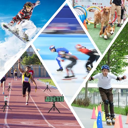 Wireless Laser Timer for Sprints 40 60 Yard Dash Laser Sprint System Track Laser Timer for Stopwatch Lap/Race Clock/Stopwatch/Speed Training/Running/Football LED
