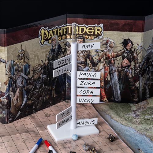 Kalami Initiative Tracker for DND | 12 Rotating Acrylic Flags Turn Tracker for D&D 5e, Pathfinder and Other Tabletop RPG, Perfect DM Gift