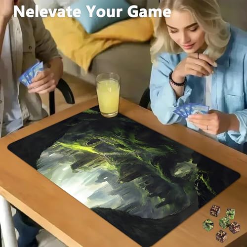 for MTG Game Playmat - 24 x 14 inches with Dices and Storage Bags, Non-Slip Base for TCG and Board Game Card Mats, Trading Card Games Mat, Ancient Ruins City Pattern Collectible Card Playmats - color: Jv-playmat-p7-1-g182