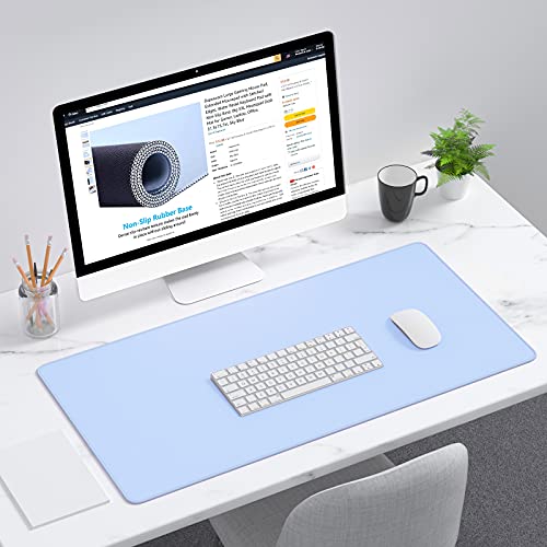 Dapesuom Large Gaming Mouse Pad, Extended Mouse Mat with Stitched Edges, Full Size Keyboard Pad with Non-Slip Base, Big XXL Computer Desk Mats for Gamer, Laptop, Office, 31.5 x 15.7in, Sky Blue - color: Sky Blue, size: 31.5L x 15.7W inches