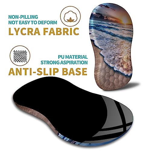 Hokafenle Ergonomic Mouse Pad Wrist Support with Massage Design, Wrist Rest Pain Relief Mousepad with Memory Foam&Non-Slip PU Base, Mouse Pads for Wireless Mouse & Desk (12x8 inch,Sunrise Beach) - color: HK017-Sunrise Beach