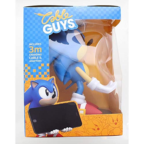 Exquisite Gaming Sonic Controller Holder, Phone Stand & Cable Guys Collectible Figure, 8 inch