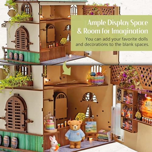 No Glue Needed DIY 3D Miniature House Kit for Adults | Beginner-Friendly,No Glue Snap-Fit Assembly,Atmospheric lighting,Step-by-Step Manual,Gift for for Family and Friends