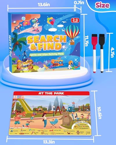 Search and Find Activity Books for Kids Ages 3-5, Car Airplane Travel Toys Games Activities for 3-5 4-8, Toddler Kid Road Trip Essentials, Preschool Learning Activities, Birthday Gifts for Boys Girls