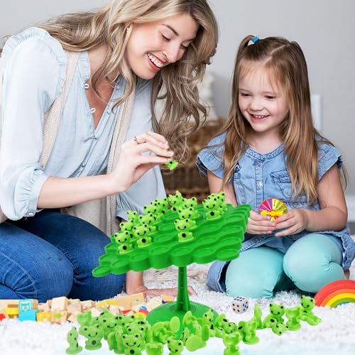 kykake Frog Balance Game Toys,Balance Game Tree Two-Player Parent-Child Interactive Family Tabletop Puzzle Montessori Toy,Frogs Board for Kids and Adults (Frog) - style: frog