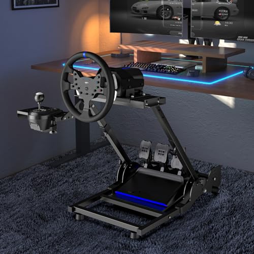 PXN A10 Foldable Racing Wheel Stand – Quick Fold & Easy Setup | Adjustable, Carbon Steel Construction, Sturdy Frame, Racing Simulator Cockpit for V99, V10, VD4, VD6, G29, G920, R3, R5 &More
