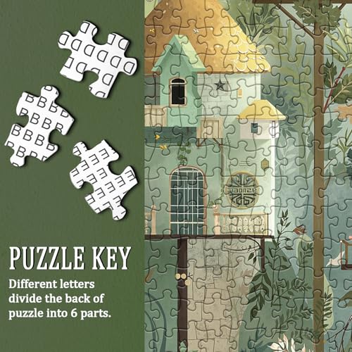 Fantasy Treehouse Puzzle for Adults 1000 Pieces, Whimsical Tree Jigsaw Puzzle, Plant Flower Floral Challenging Puzzle