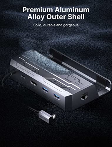 JSAUX Steam Deck Dock with 100W Charger, Docking Station for Steam/ROG Ally | for Steam Deck/ROG Ally, 4K@60Hz HDMI, Gigabit Ethernet, PD 100W, 10Gbps USB A&C 3.2, M.2 Slot (Up to 2TB), SSD Not Included