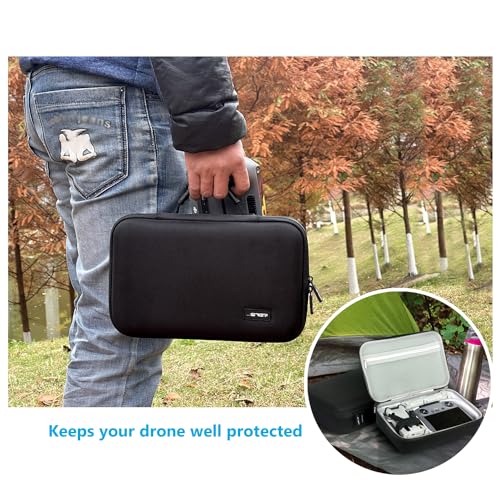 JSVER Carrying Case for DJI Mini 4 Pro EVA Hard Shell Protective Case for DJI Mini 4 Pro/Mini 3/Mini 3 Pro Travel Bag for Mini 4 Pro Fly More Combo Accessories Drone Case (DJI RC-2/RC-N2 Controller) - size: 300mm x 200mm x 85mm