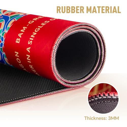 Mahjong Mat 32.4” x 32.4”, 3mm Thick Non-Slip Rubber Back Mahjong Table Mat, Noise Reduction Waterproof Mahjong Game Mat for Table, Mahjong Tile Mat for Cards, Dominoes & Board Games (Red2) - color: Red2