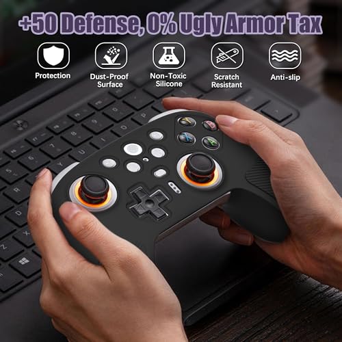 FIOPAZ Silicone Skin Cover for 8Bitdo Ultimate 2, Dust/Sweat-Resistant Protective Case for 8bitdo Ultimate 2 Bluetooth/Wireless Controller Accessories, Black - color: Black