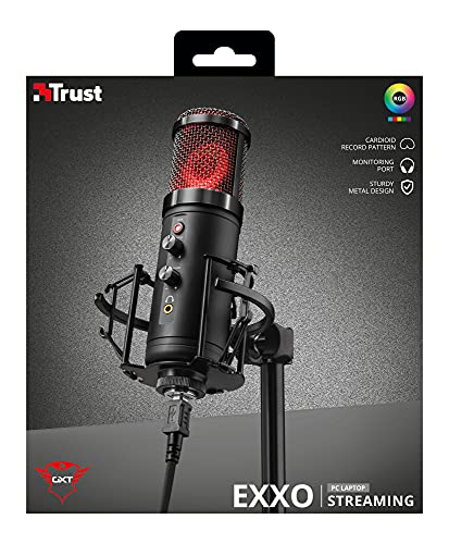 Trust Gaming GXT 256 Exxo USB Streaming Microphone for PC, Laptop and PS4, Black - style: GXT 256 Exxo