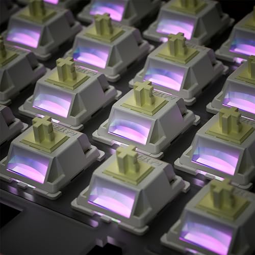 Gateron Creamy Silent Linear Mechanical Keyboard Switches,36 Pack | 5-Pin,45gf,Pre-lubed,Silent Linear Switches,Full POM with Light Guide pole,SMD LED,for MX Gaming Keyboards Switches - color: Cream Silent, size: 36Pcs