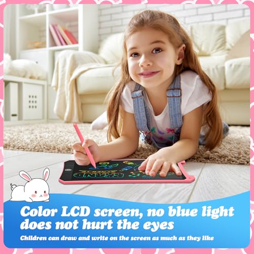 Kids Toys 10 Inch LCD Writing Tablet for Kids, Drawing Pads 2 Pack | Kids Travel Essentials, No Mess Coloring, Sensory Educational Learning Toys, Age 3-5 Boys Girls Gifts - color: 10”pink&blue