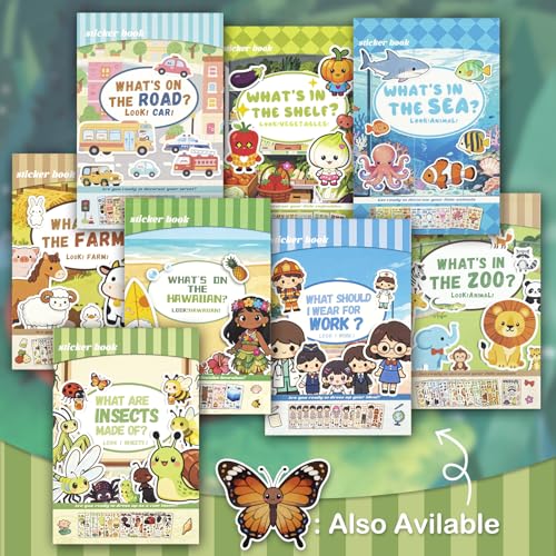 Make Your Own Insect Sticker Book, 10 Bug Stickers Sheets and 1 Scene Card, Spring Crafts for Kids Party Favors and Preschool Activities, Mix and Match for Water Bottles, Gifts, Cards - style: Insect