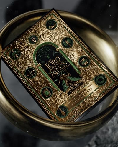 theory11 Lord of the Rings Playing Cards – Green and Gold Middle Earth Poker Deck with Custom Fantasy Artwork, Magic, Cardistry, Game Night Gift for LOTR Fans, Card Collectors, Magicians & Adults