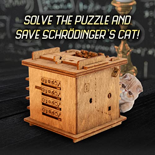 iDventure Cluebox Schroedinger's Cat, Brain Teaser Puzzle Box for Adults | Since-inspired Wooden Escape Room Puzzle, Clever Mechanisms, Secret Locks, Smart Gift for Men and Puzzle lovers, 3D Puzzle - color: Schroedinger's Cat