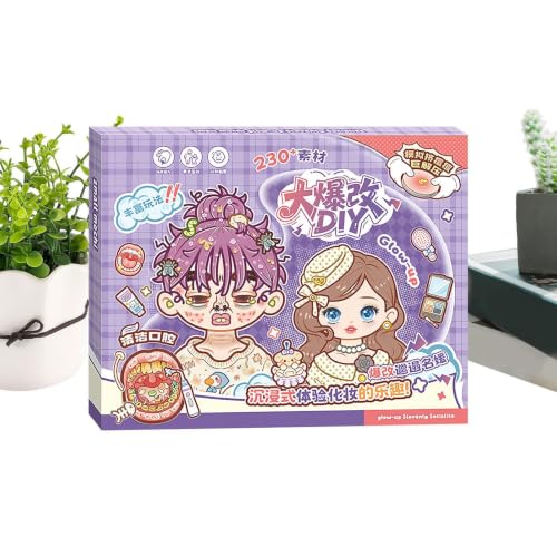 Reusable Sticker Book DIY Educational Craft Supplies | Girls DIY Activity Sticker Book for Home Classroom Preschool Travel Road Trip Airplane Birthday Holiday Party - color: Purple