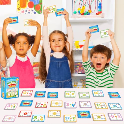 gisgfim 100 PCS Math Memory Matching Game Mathematics Concentration Memory Card Games A Fun & Fast Math Game for Addition Subtraction Multiplication Division Matching Games - style: Math